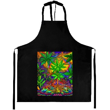 Discover Psychedelic Colorful Cannabis Aprons