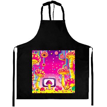 Discover Psychedelic Video Game Fantasy World Aprons