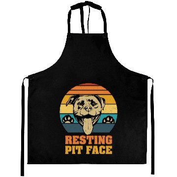Discover Pitbull Resting Pit Face Vintage Aprons