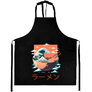 Discover Ramen bowl painting. Text means "Ramen" Aprons