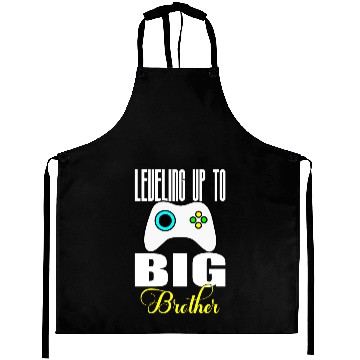 Discover Leveling Up To Big Brother Retro Aprons