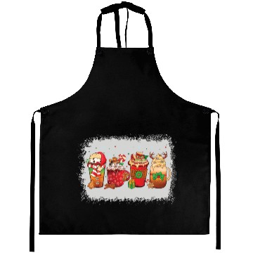 Discover Christmas Coffee Cup Bleached Aprons