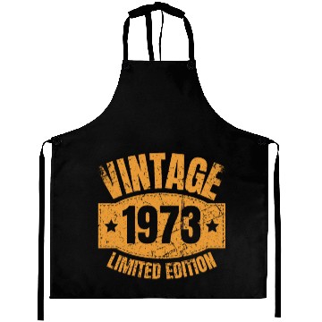 Discover 50 Years Vintage 1973 Retro 50th Birthday Aprons
