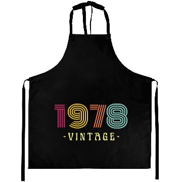 Discover Neon Rainbow Retro Birthday Year Vintage 1978 Aprons
