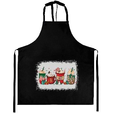 Discover Christmas Coffee Cup Bleached Aprons