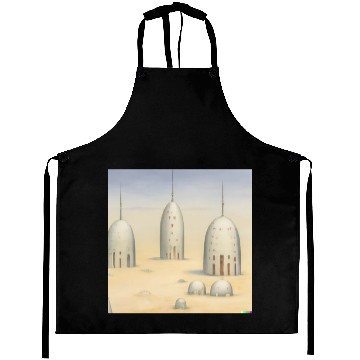 Discover Alien Landscape Soft Colors Pencil Drawn 1 Aprons