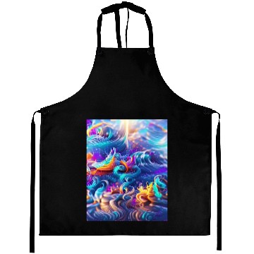 Discover Colorful ocean waves art Aprons