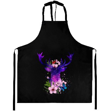 Discover Floral Galaxy Deer Aprons
