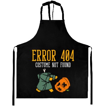 Discover Error 404 Costume Not Found Halloween Pumpkin Head Aprons