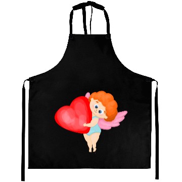 Discover Lovely cupids. Cupid with a red heart Aprons