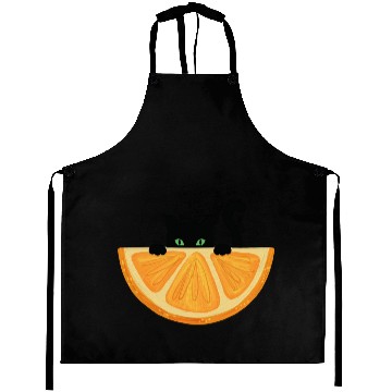 Discover Are You see Me? Black Cat Hiding Behind Orange. Aprons