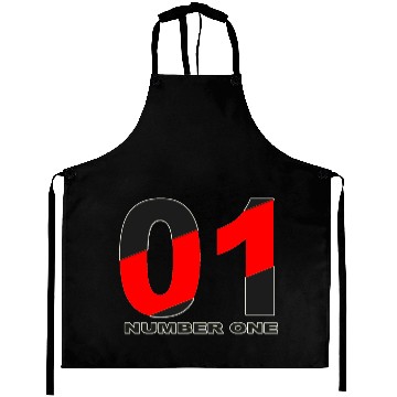 Discover NUMBER 01 BLACK AND RED COLOR Aprons