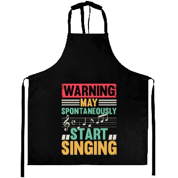 Discover Music Lover - Warning May Spontaneously Start Sing Aprons