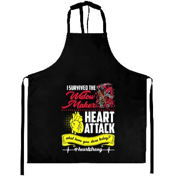 Discover I Survived The Widow Maker Heart Attack Aprons