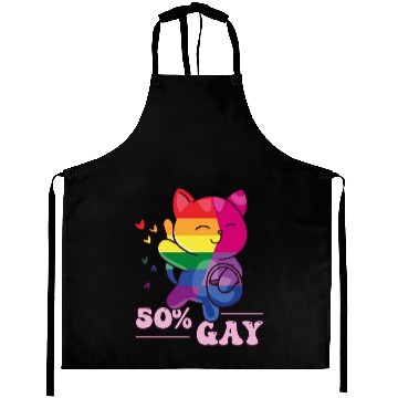 Discover 50% Gay Bi Bisexual Pride Kawaii Cat Kawaii Aprons