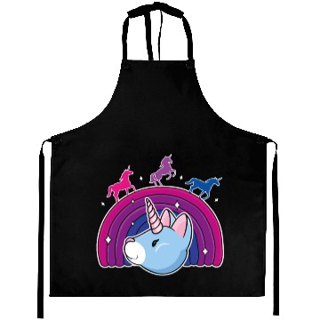 Discover Kawaii Bisexual Pride Unicorn Bi Rainbow Aprons