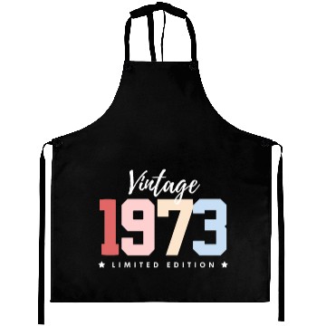 Discover 50 Years Vintage 1973 Retro 50th Birthday Aprons