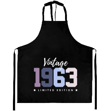 Discover 60 Years Vintage 1963 Retro 60th Birthday Aprons