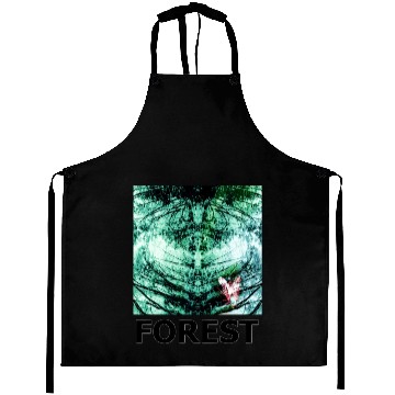 Discover Green forest mandala black Aprons
