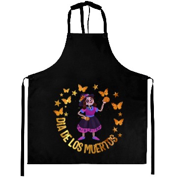 Discover Dia De Los Muertos Aprons, Girl Sugar Skeleton