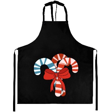 Discover Candy Cane Christmas Bow Aprons
