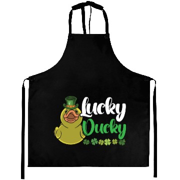 Discover Lucky Ducky Duck Shamrock St. Patricks Day Irish Aprons