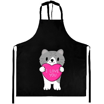 Discover I love you cat Aprons