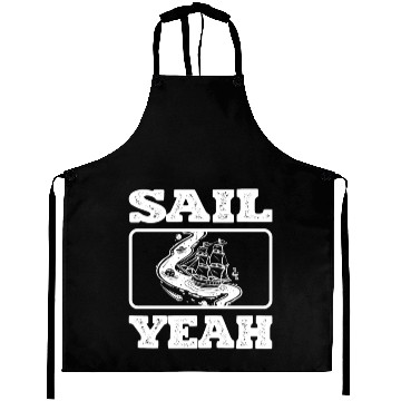 Discover Sail Yeah Ocean Boating Nautical Sailing Sailor Aprons