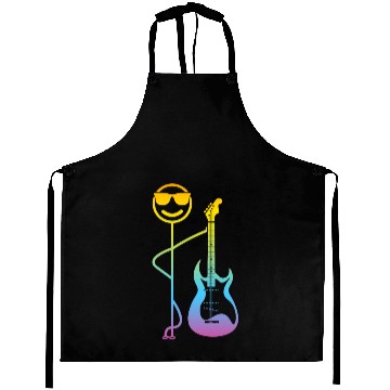 Discover Funny Guitar Player - Funny Stick Figure Bass Guit Aprons