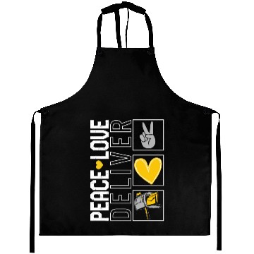 Discover Mailman Aprons, Peace Love Deliver Mailbox Aprons,