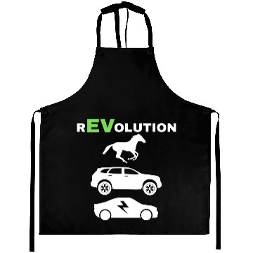 Discover EV rEVolution with GREEN EV Text Horse SUV EV VERT Aprons