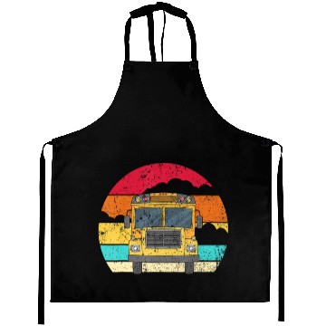 Discover Retro Yellow School Bus for School Bus Driver andj Aprons