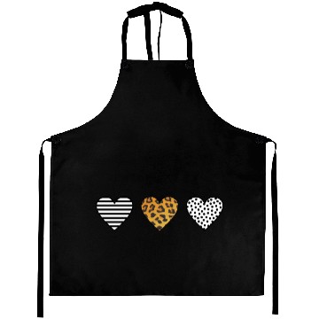 Discover Three Hearts, Leopard Print, Dot, Stripe Aprons