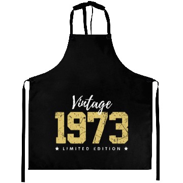 Discover 50 Years Vintage 1973 Retro 50th Birthday Aprons