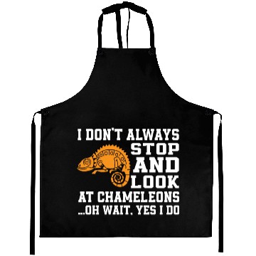 Discover Funny Chameleon Lover Saying Aprons