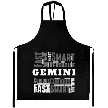 Discover Gemini Zodiac Star Sign Word Cloud Square Monochro Aprons