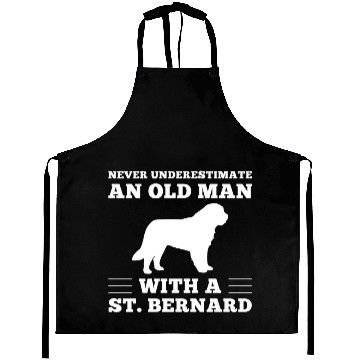 Discover Never Underestimate An Old Man Saint Bernard Aprons