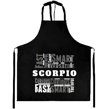 Discover Scorpio Zodiac Star Sign Word Cloud Square Monochr Aprons