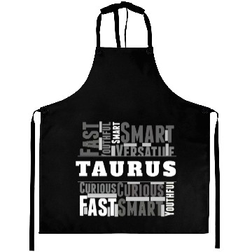 Discover Taurus Zodiac Star Sign Word Cloud Square Monochro Aprons