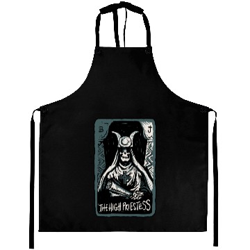 Discover The High Priestess Skeleton Skull Tarot Card Aprons