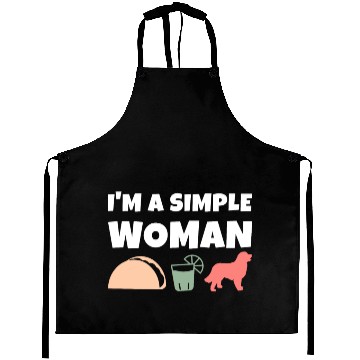 Discover I'm A Simple Woman Tacos Tequila Bernese Mountain Aprons