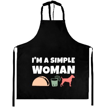Discover I'm A Simple Woman Tacos Tequila Jack Russell Aprons