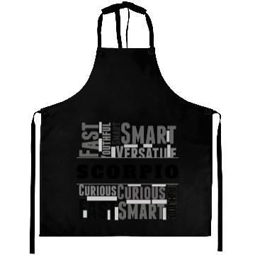 Discover Scorpio Zodiac Star Sign Word Cloud Square Monochr Aprons