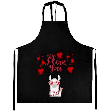 Discover I love you with cute llama Aprons