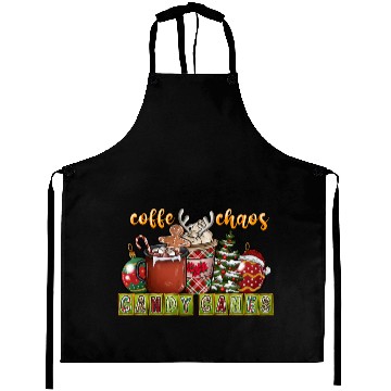 Discover Coffe Chaos Candy Canes Aprons