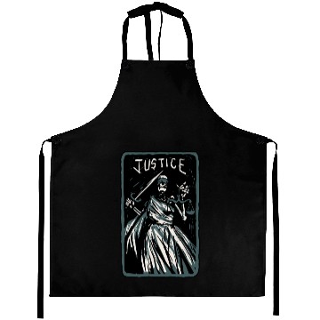 Discover Justice Skeleton Skull Tarot Card Aprons