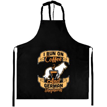 Discover I Run On Coffee And German Shepherds Aprons