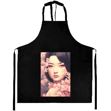 Discover japan girl portrait sakura blossom Japan wall art Aprons