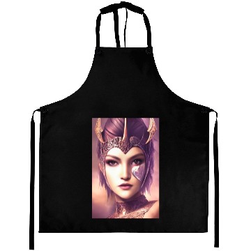 Discover Warrior princess wearing gothic plate dark fantasy Aprons
