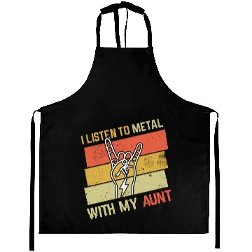 Discover Vintage Metal With Aunt Metal Kid Music Lover Aprons